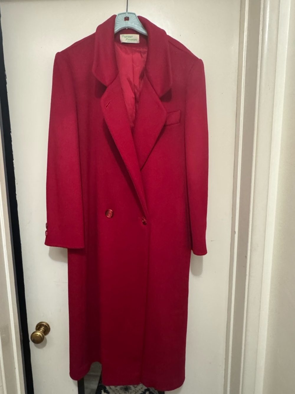 Bold Red Long Wool Coat